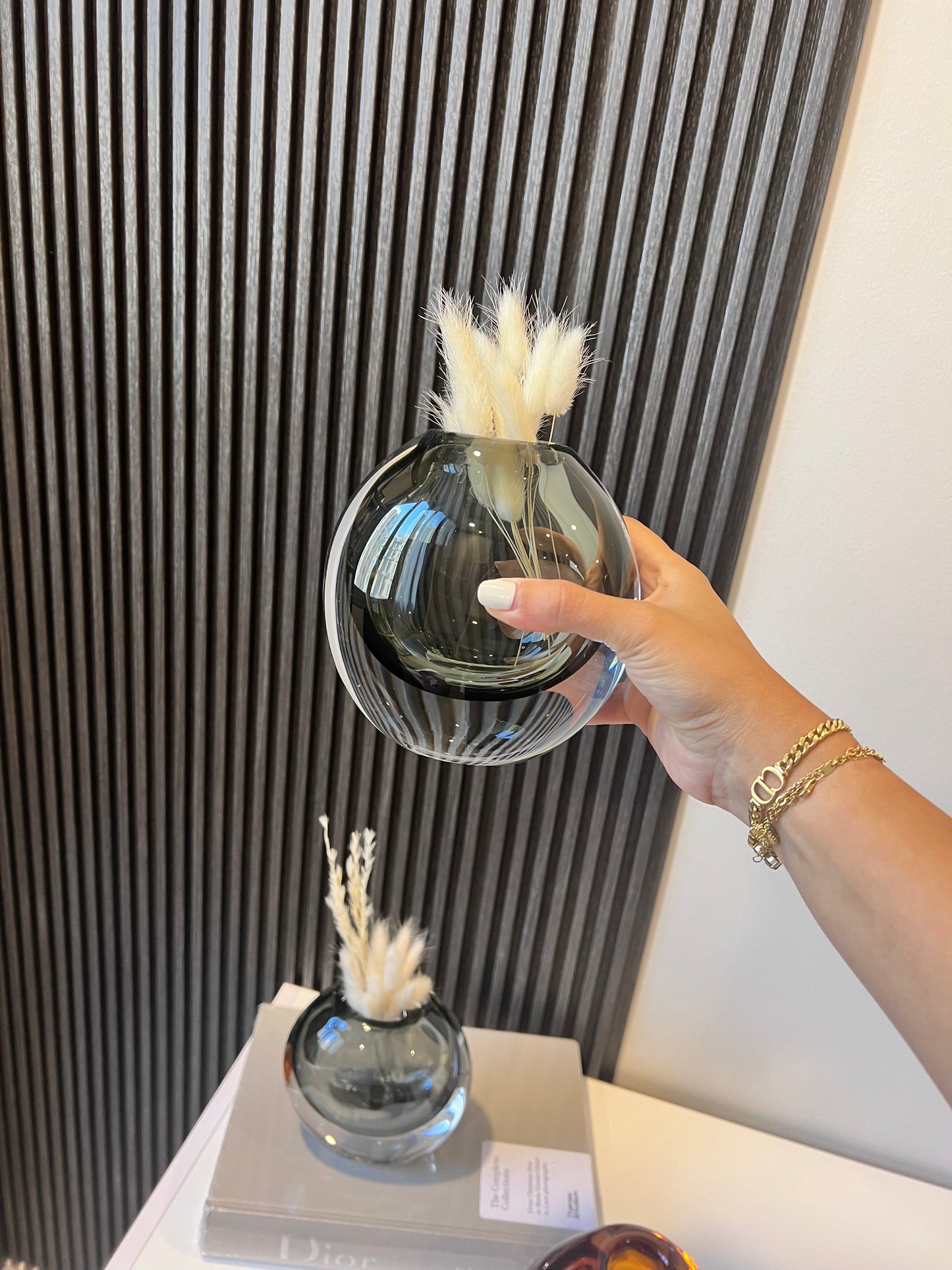 Ruby Oval Vase Grey