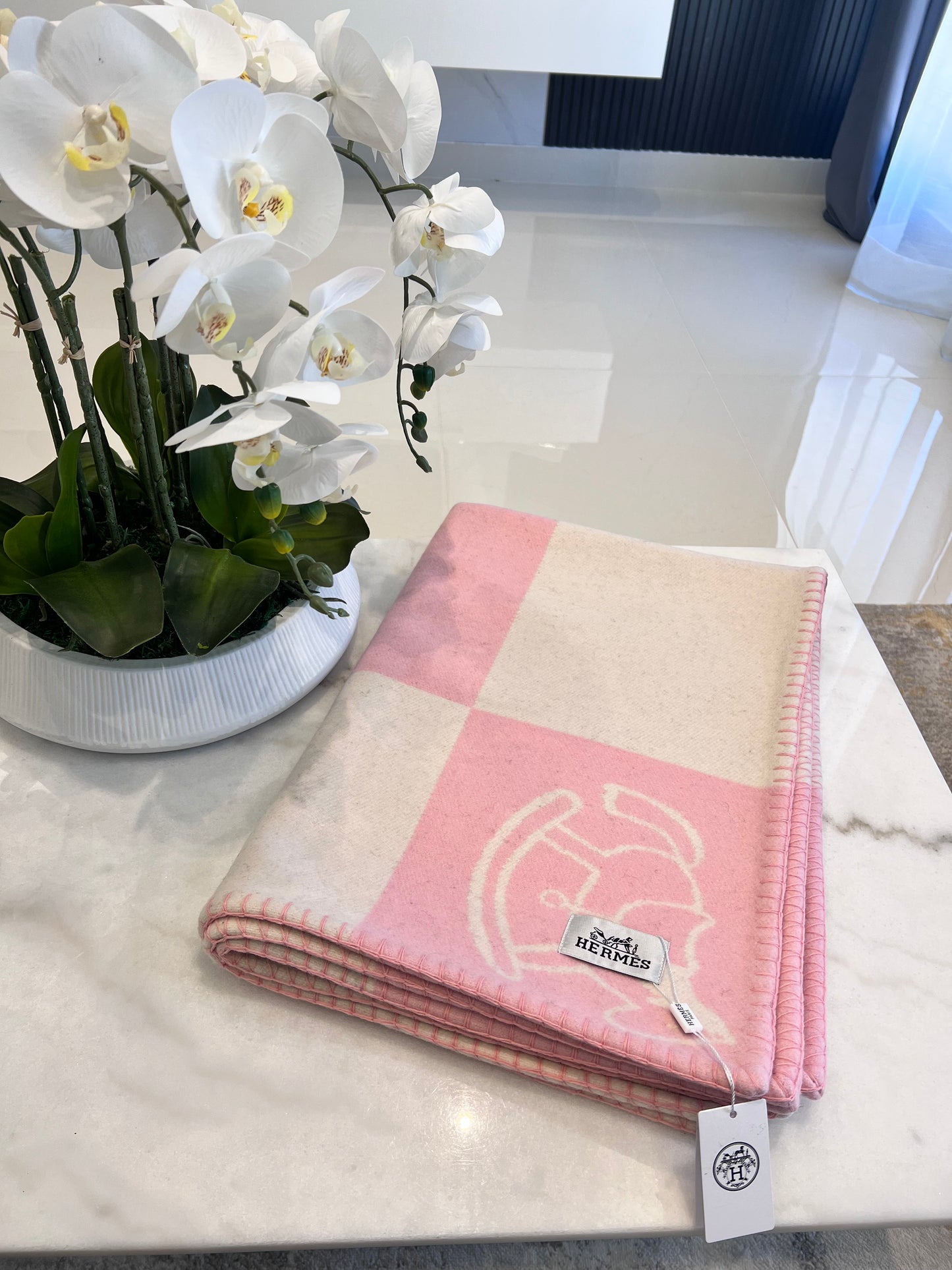 Hermes Avalon Blanket Pink
