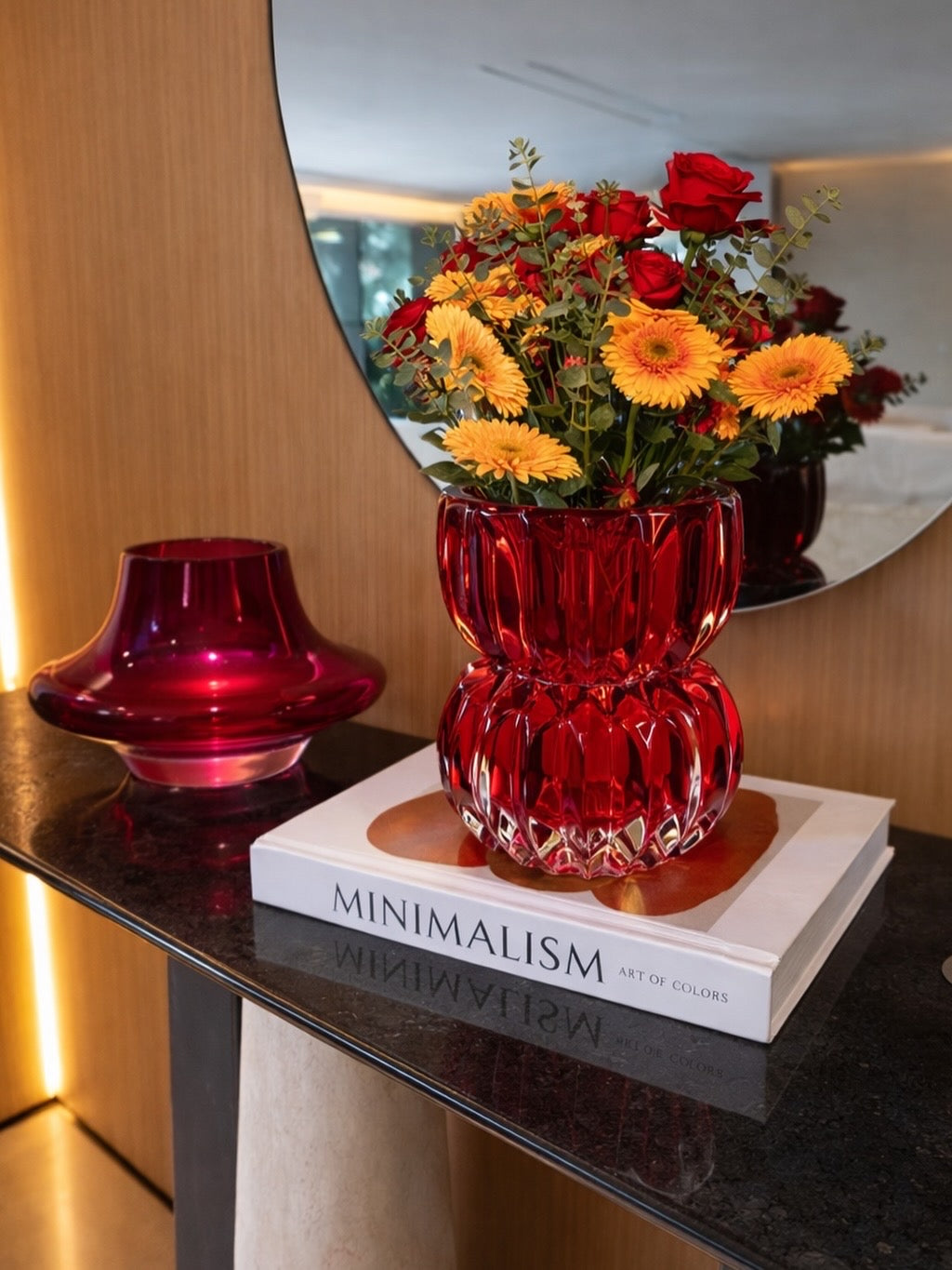 Red Glass Small Vase