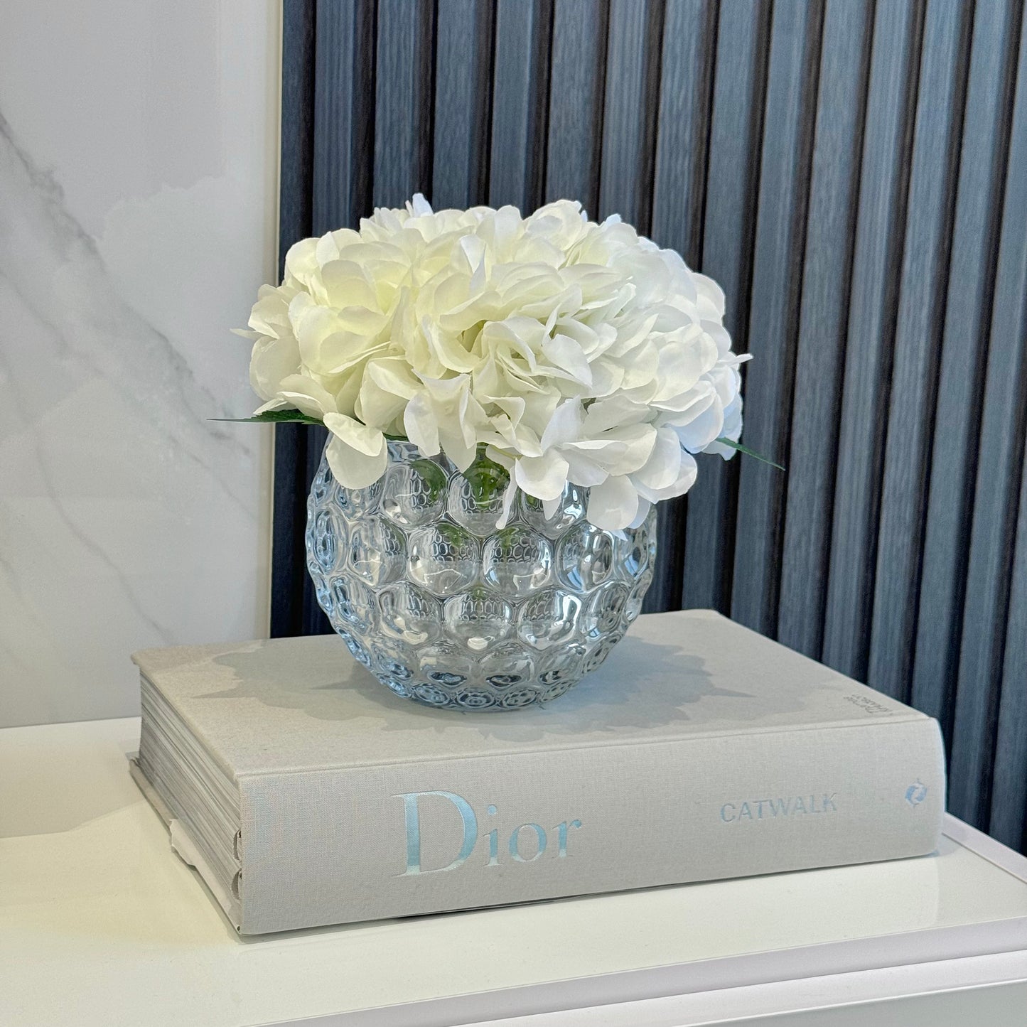 Crystal Vase with artificial flowers