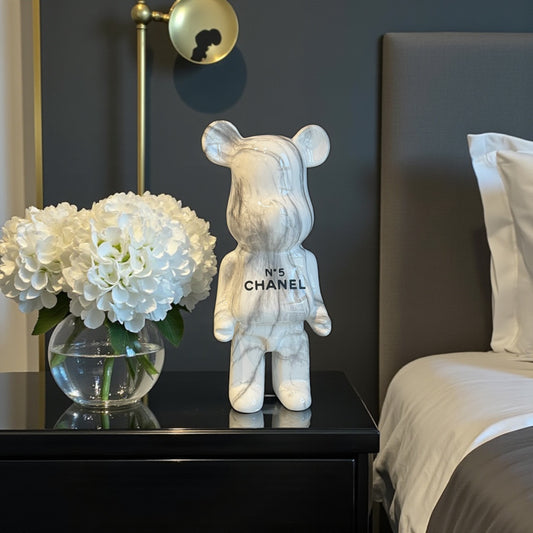 Ceramic White & Black Bear