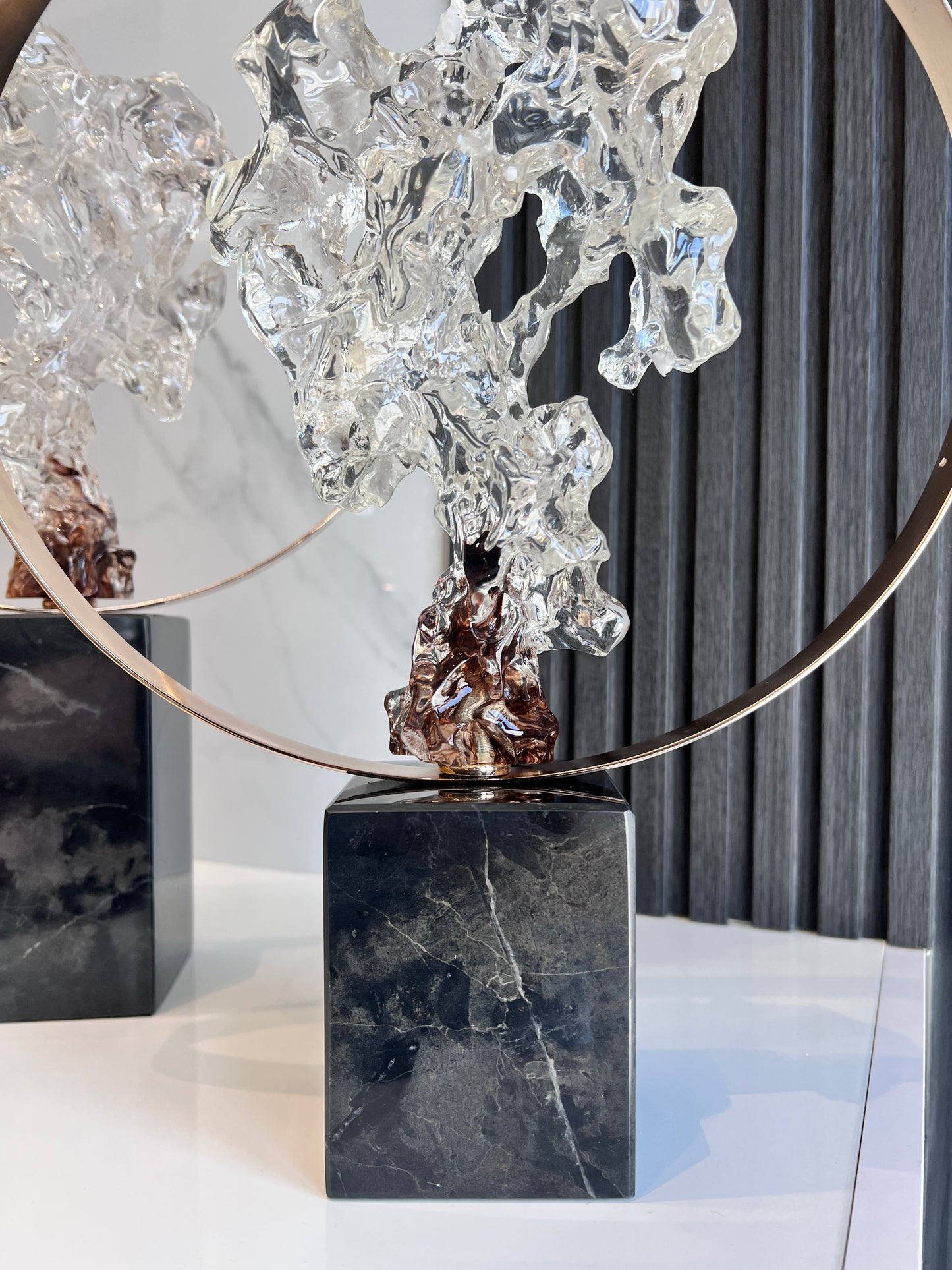 Sculpture with Marble Base Set of Two