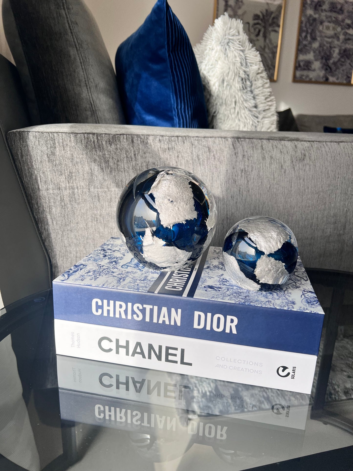 Ball Set of Two Blue قطعتين