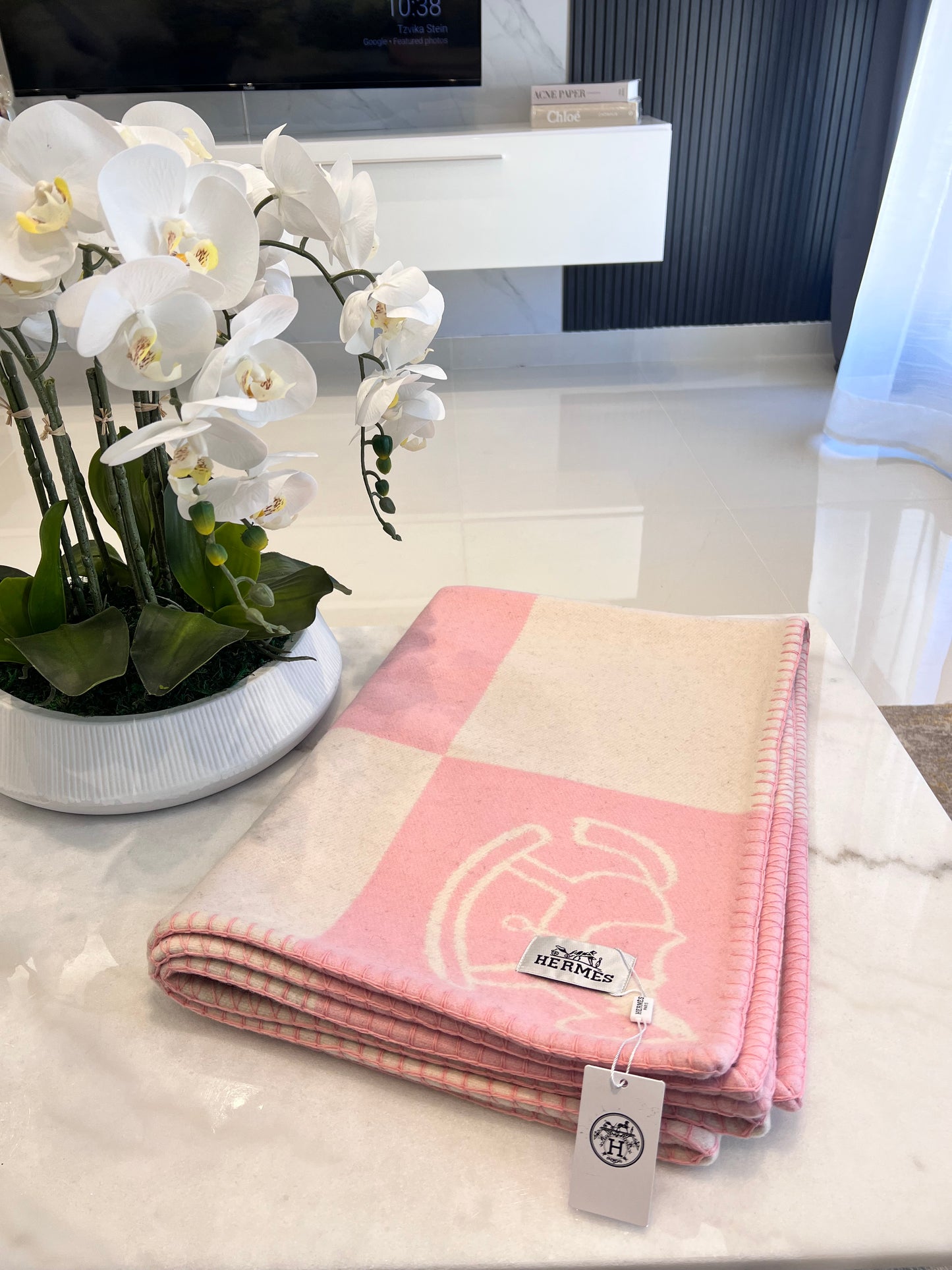 Hermes Avalon Blanket Pink