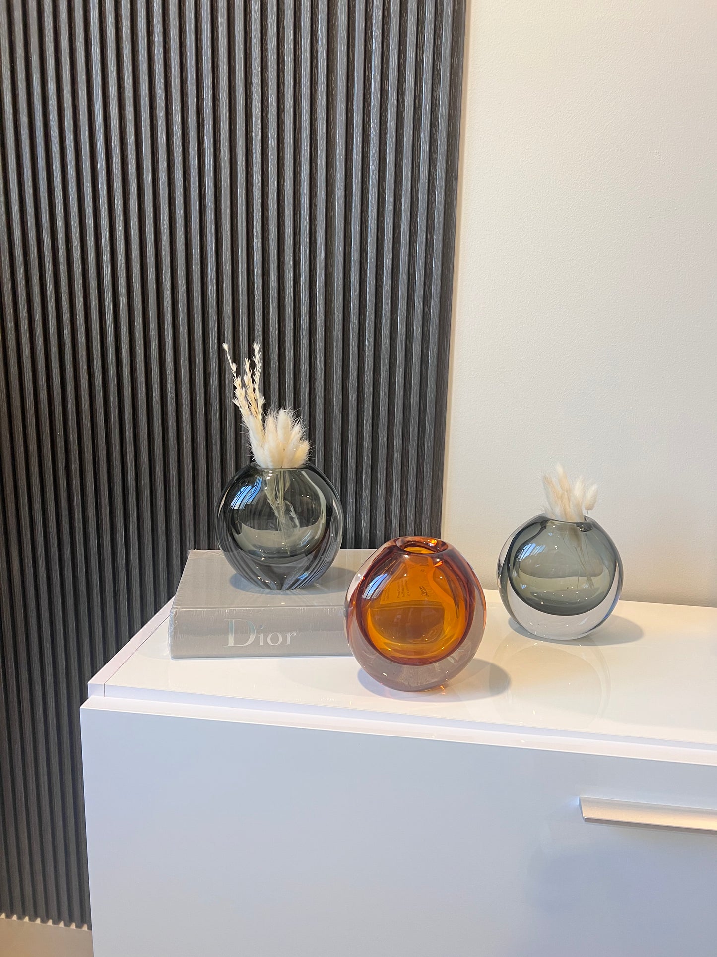 Ruby Oval Vase Grey