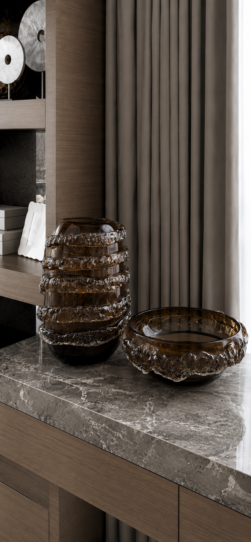 Brown Glass Thick Bowl