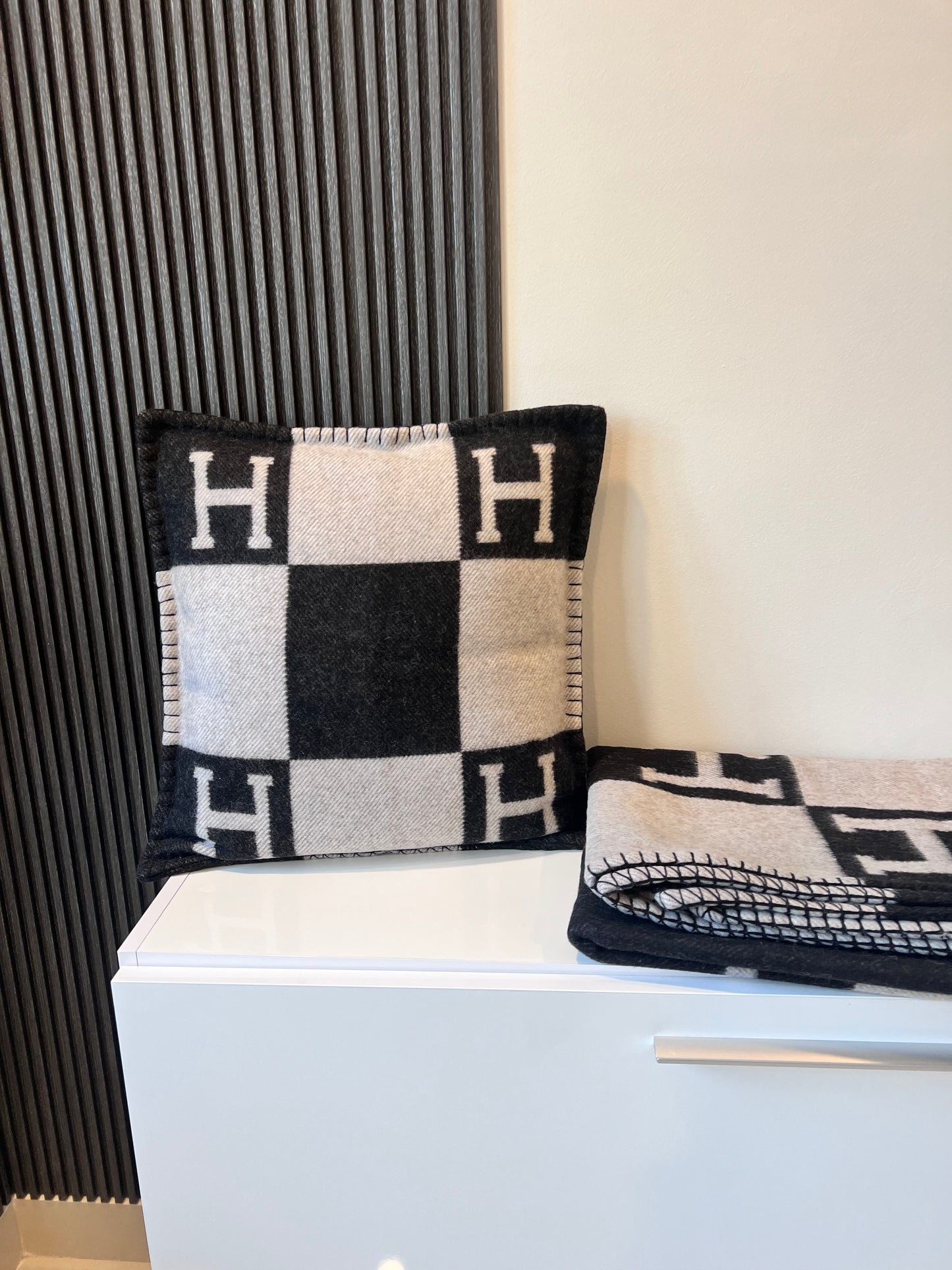 H Pillow Cover Black