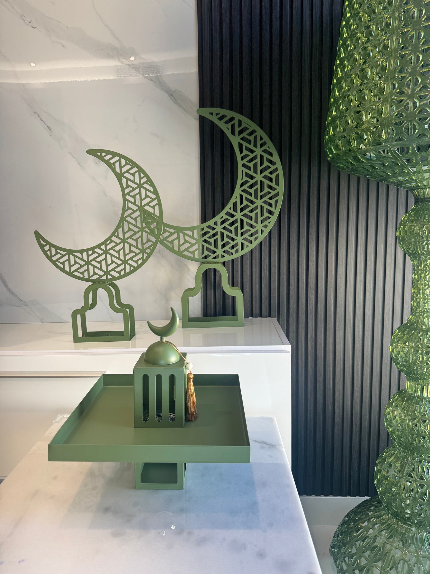 Green Crescent Napkin Stand Medium