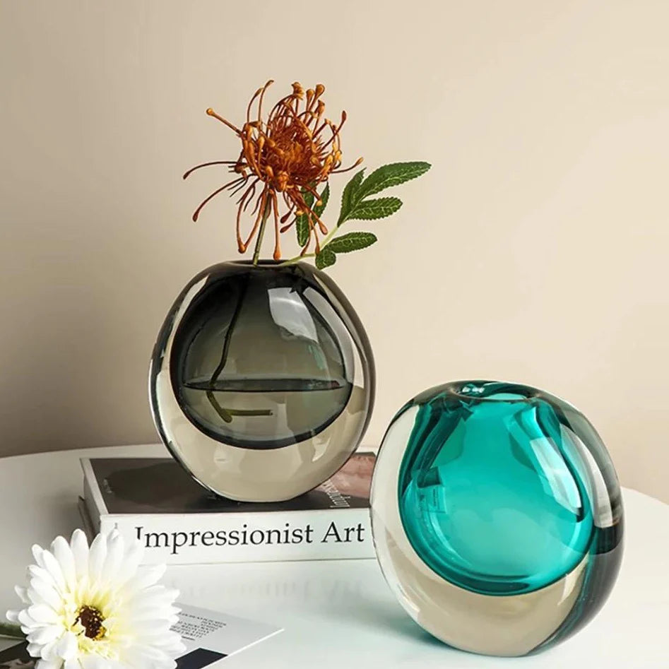 Ruby Oval Vase Grey