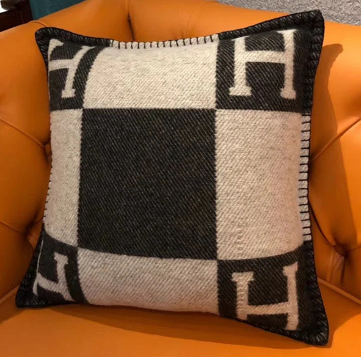 H Pillow Cover Black