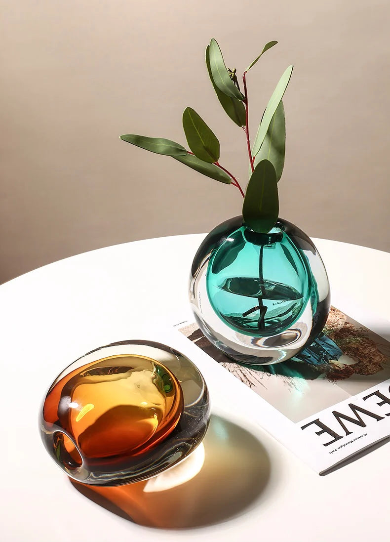 Ruby Oval Vase Orange