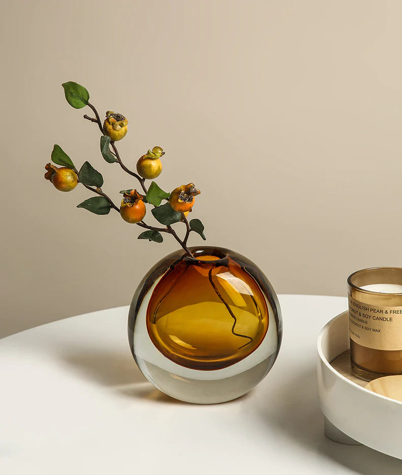 Ruby Oval Vase Orange