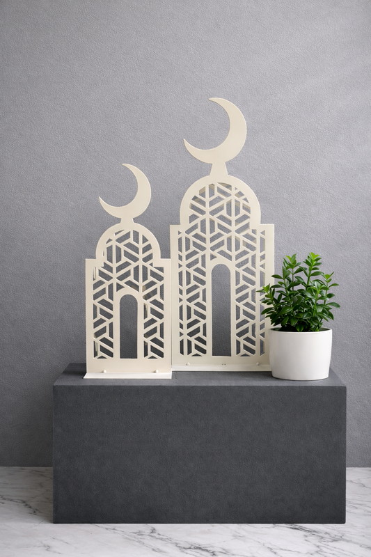 Cream Engraved Moon Stand Large