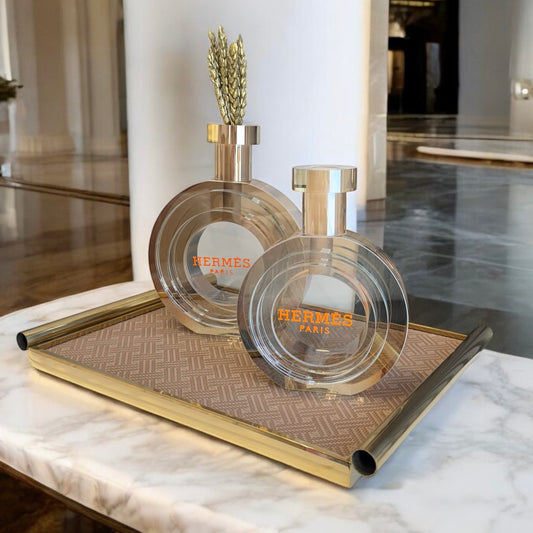 Set of two Crystal Gold Vase