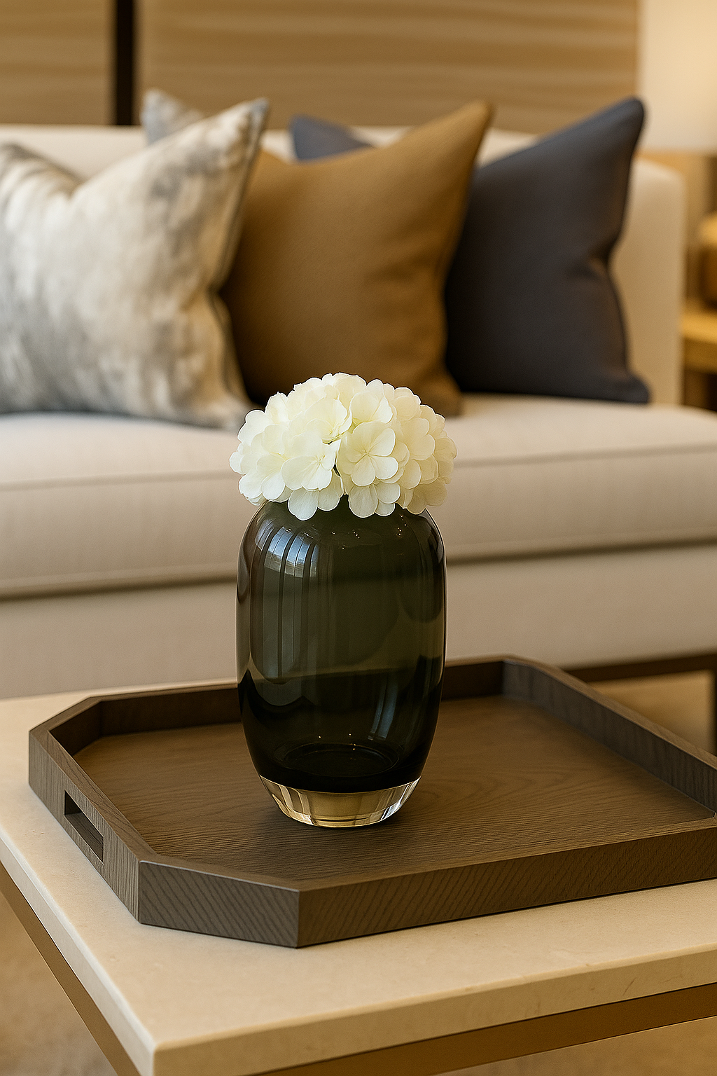 Ruby Oval Vase Grey Tall