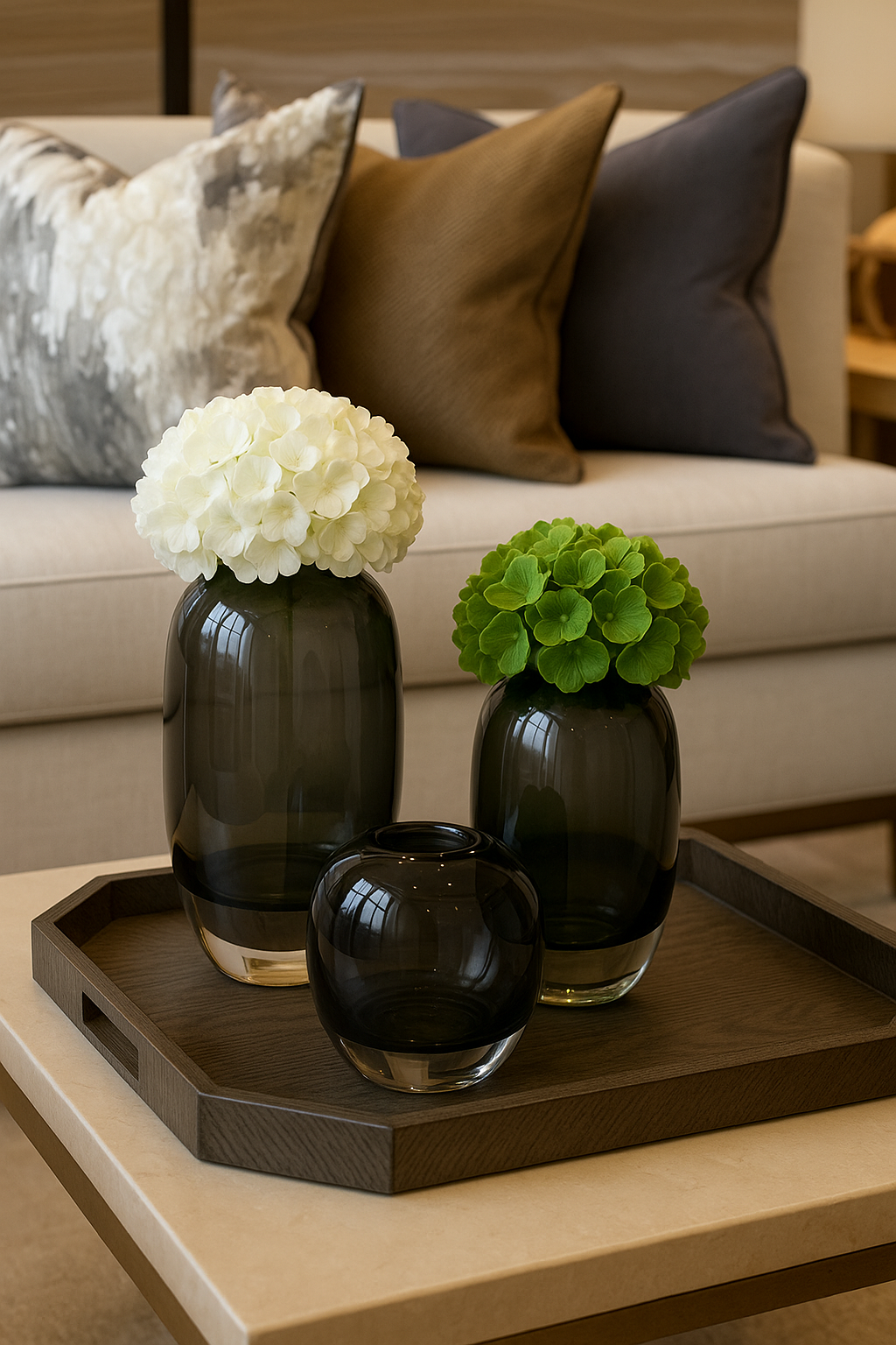 Ruby Oval Vase Grey Tall