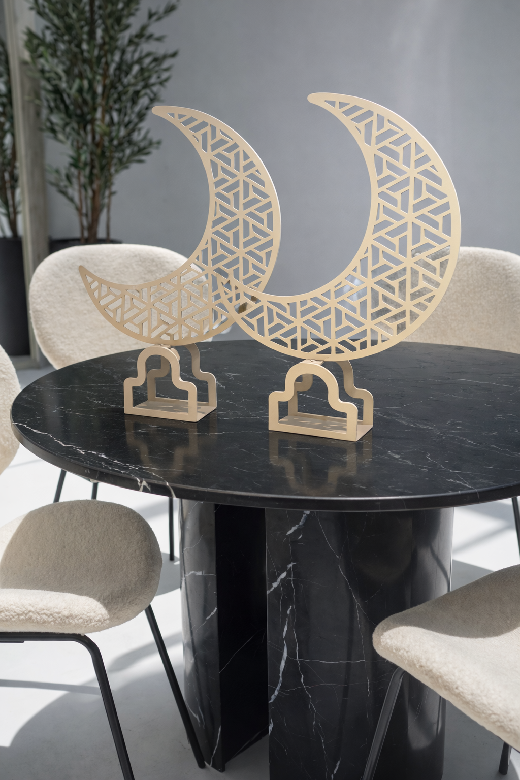 Beige  Crescent Napkin Stand Medium