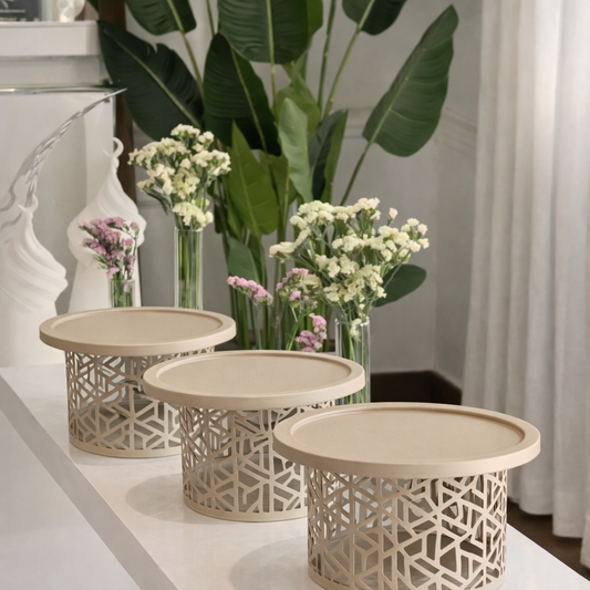 Cream Engraved Tray Size Large