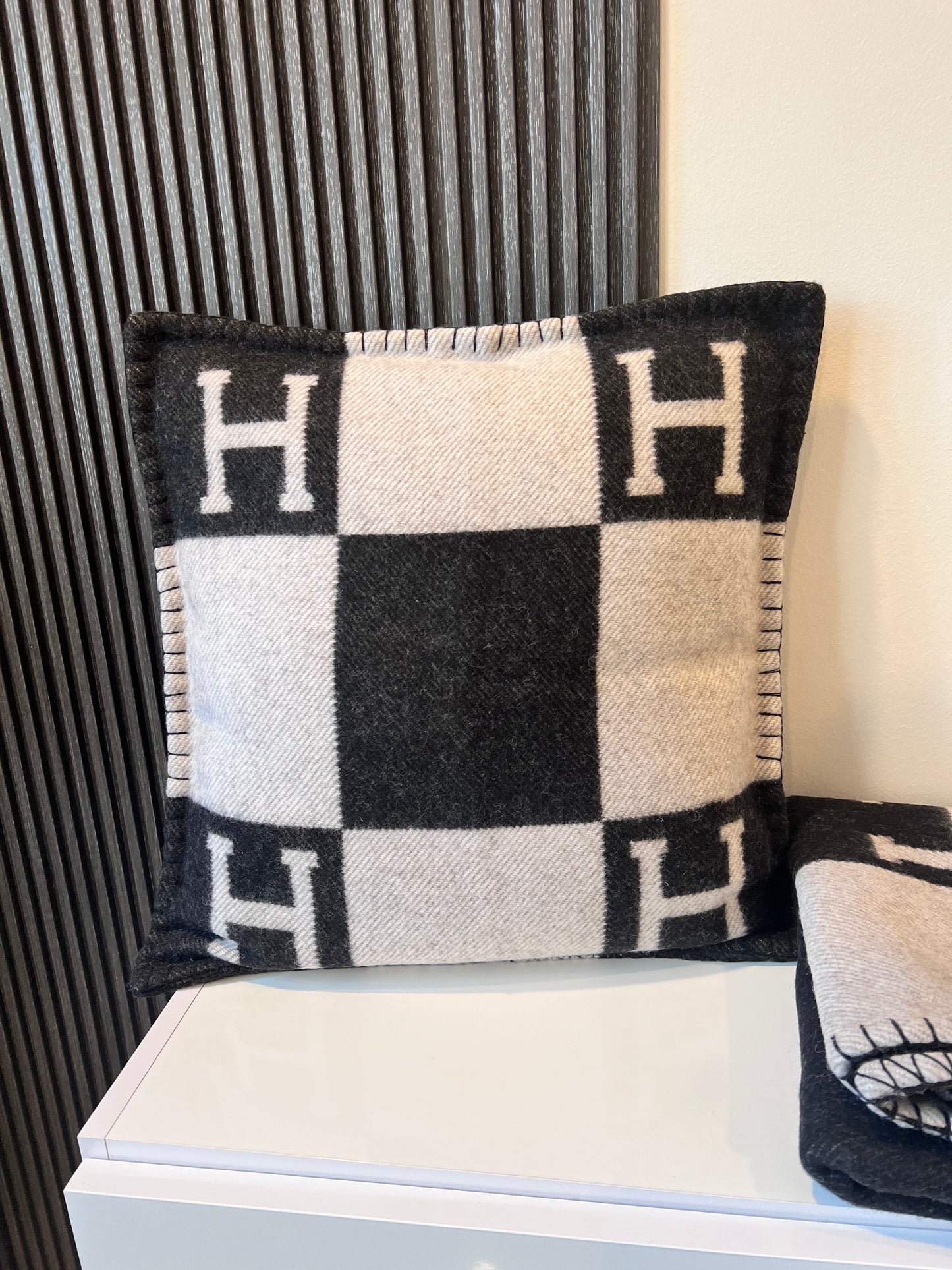 H Pillow Cover Black