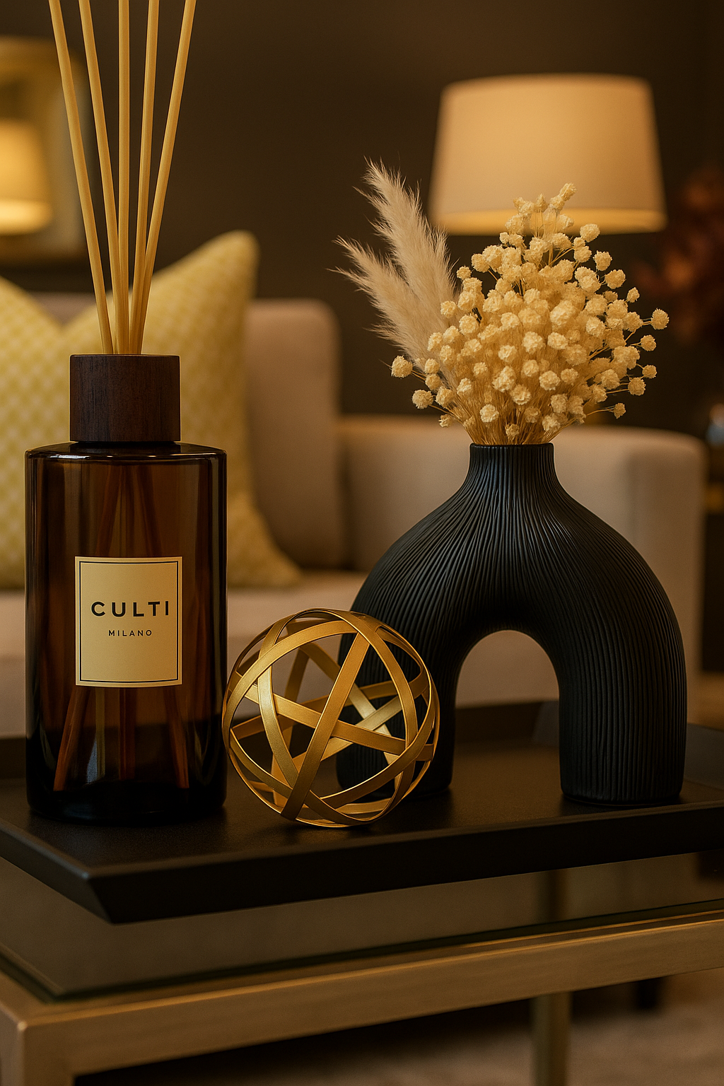 Gold Round Metal Accessory اكسسوار شكل كرة من حديد لون ذهبي