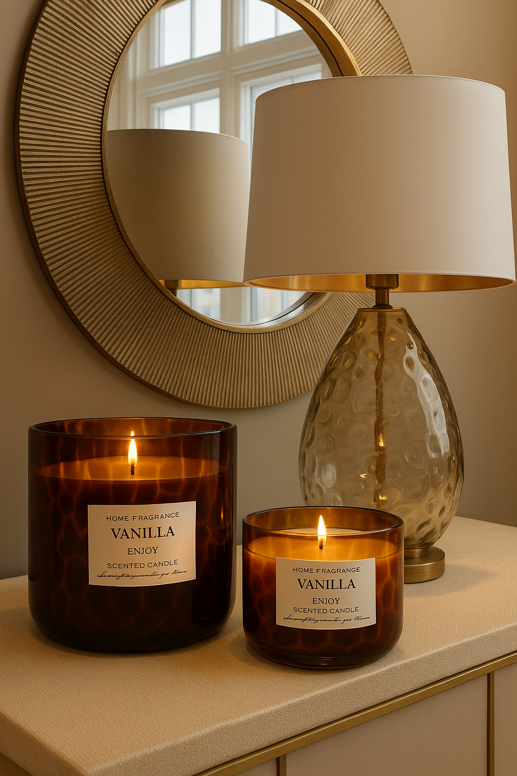 Brown Vanilla Candle size Small