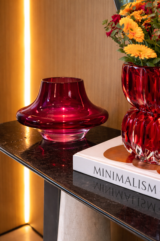 Red Glass Small Vase