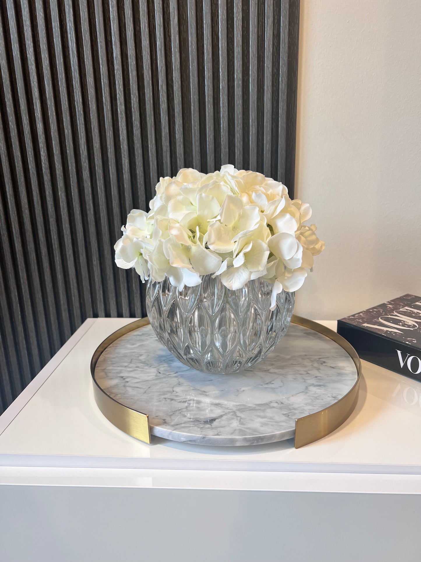Crystal Vase with artificial flowers