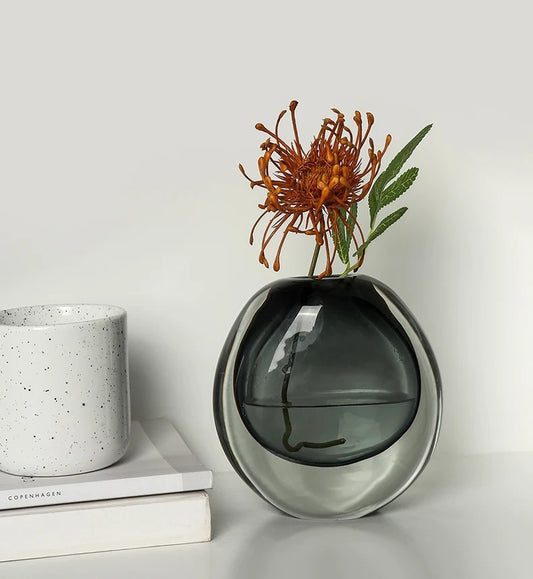 Ruby Oval Vase Grey