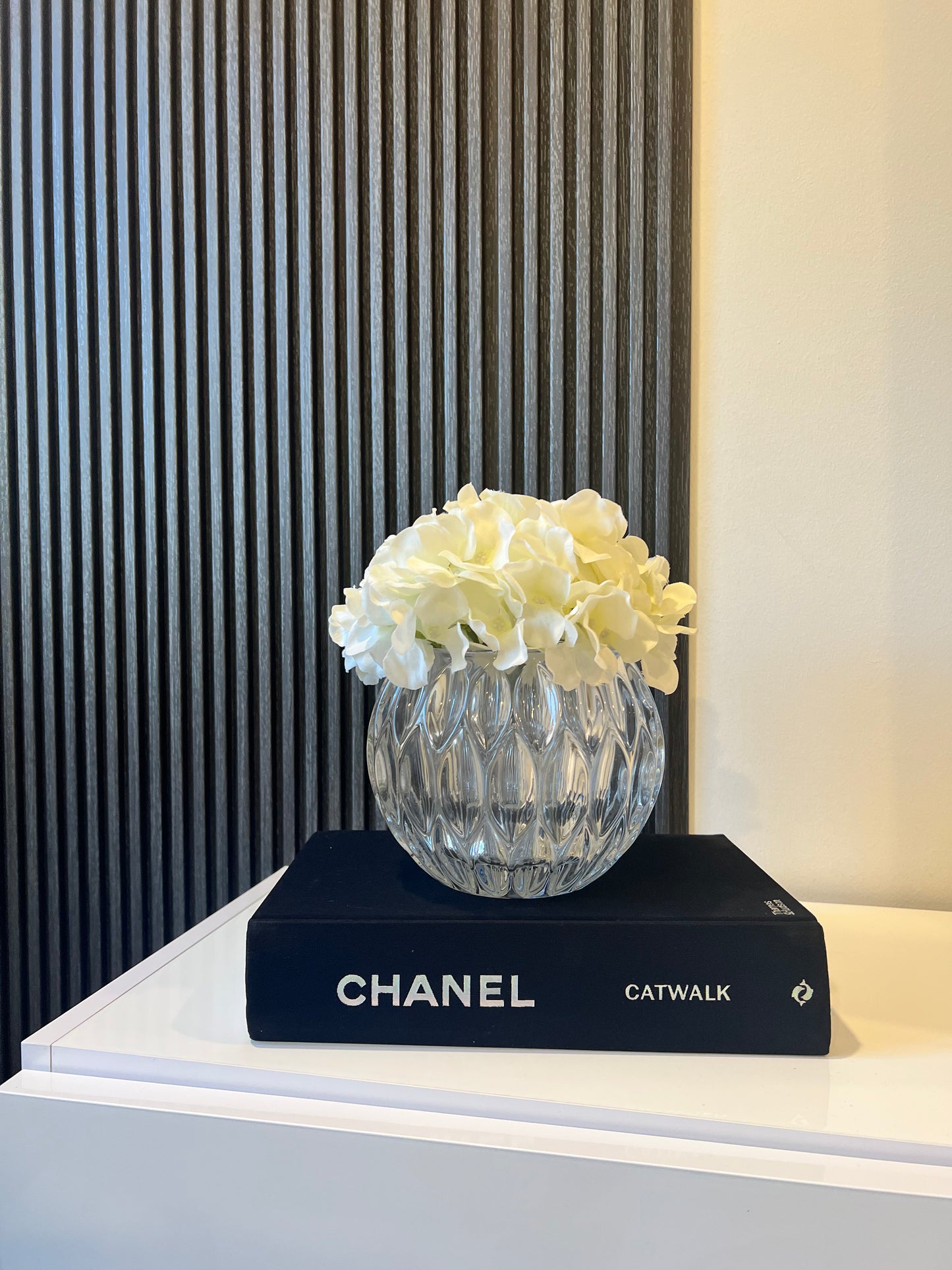 Crystal Vase with artificial flowers