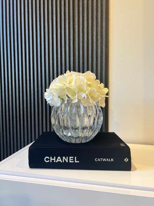 Crystal Vase with artificial flowers