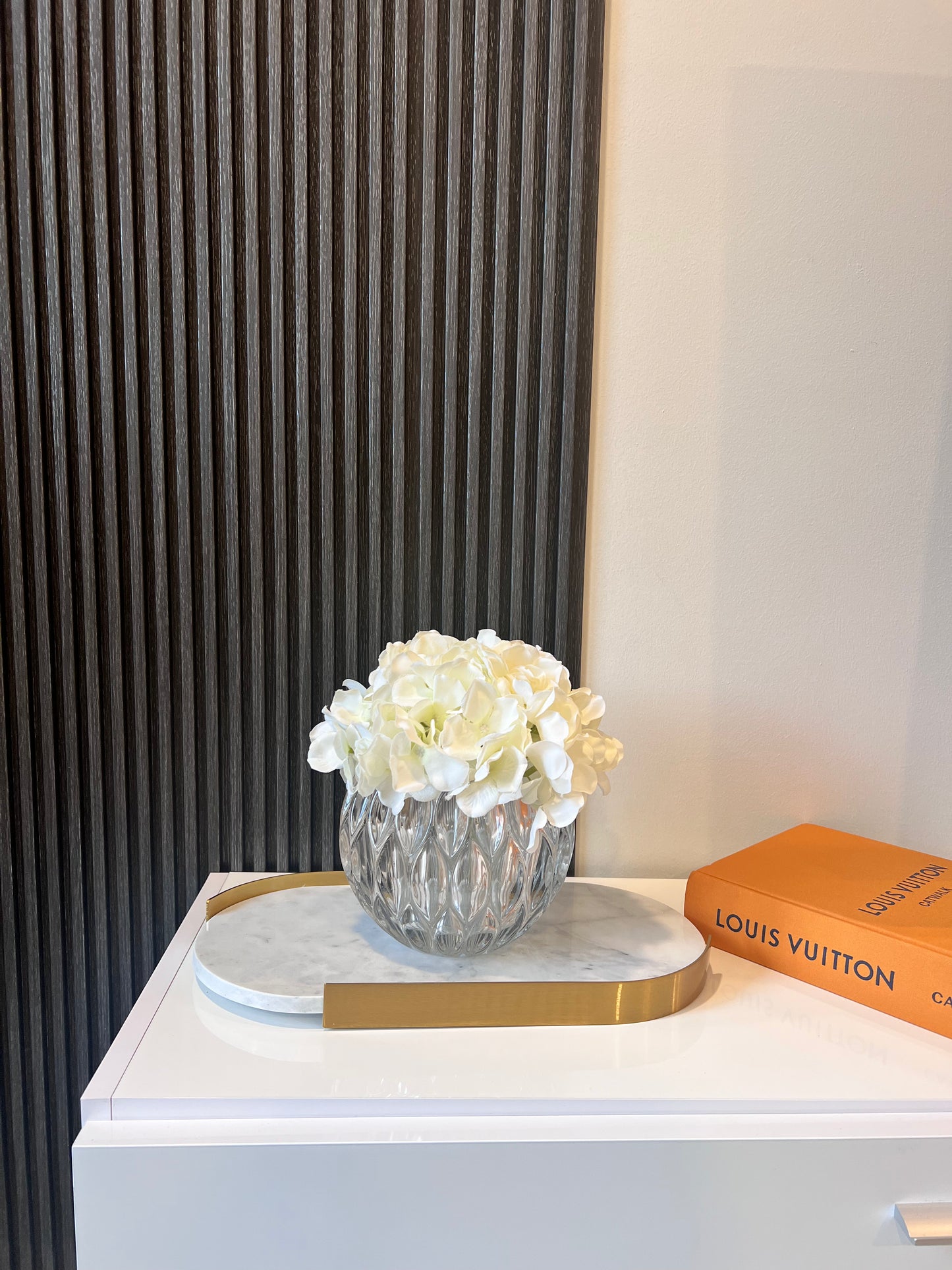 Crystal Vase with artificial flowers
